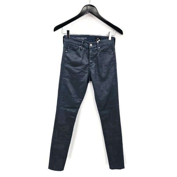 New AG Jeans Farrah Skinny Ankle Womens 24 High Rise Leatherette